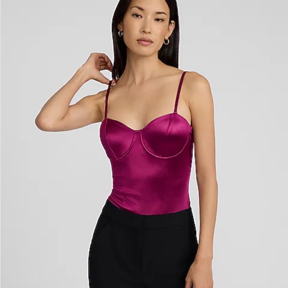 Body Contour Satin Sweetheart Sleeveless Corset Bodysuit - Small